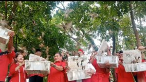  DPC PDI Perjuangan Kota Medan Gelar Potong Tumpeng dan Pelepasan Burung Pada HUT Ke - 79 Ketum PDI Perjuangan Prof. DR. HC Hj. Megawati Soekarno Putri di kantor DPC PDI Perjuangan Medan. Jumat (23/01/2026) 